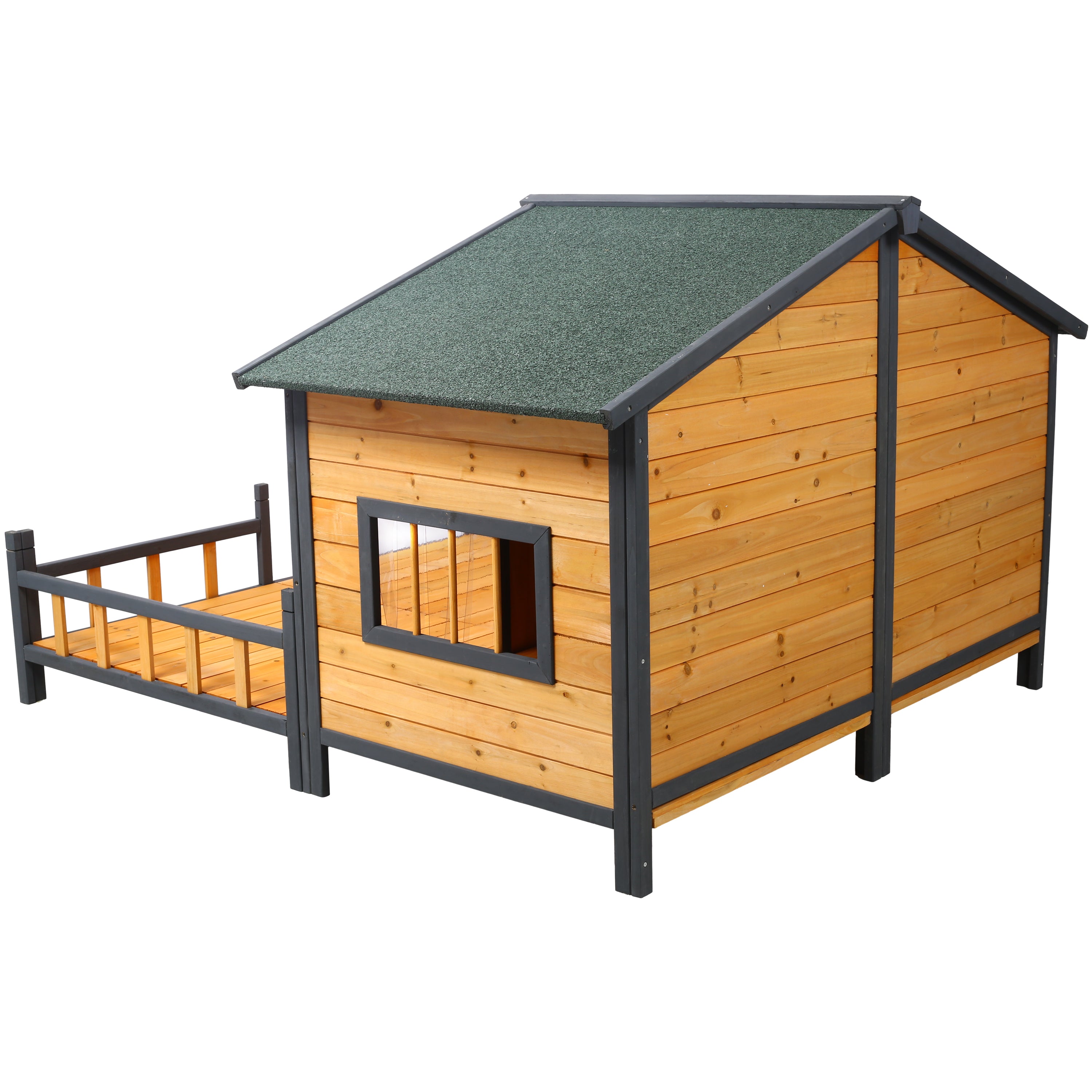 Grande maison de chien en bois extérieur Double XL Kennel de chien avec plancher élevé et porche