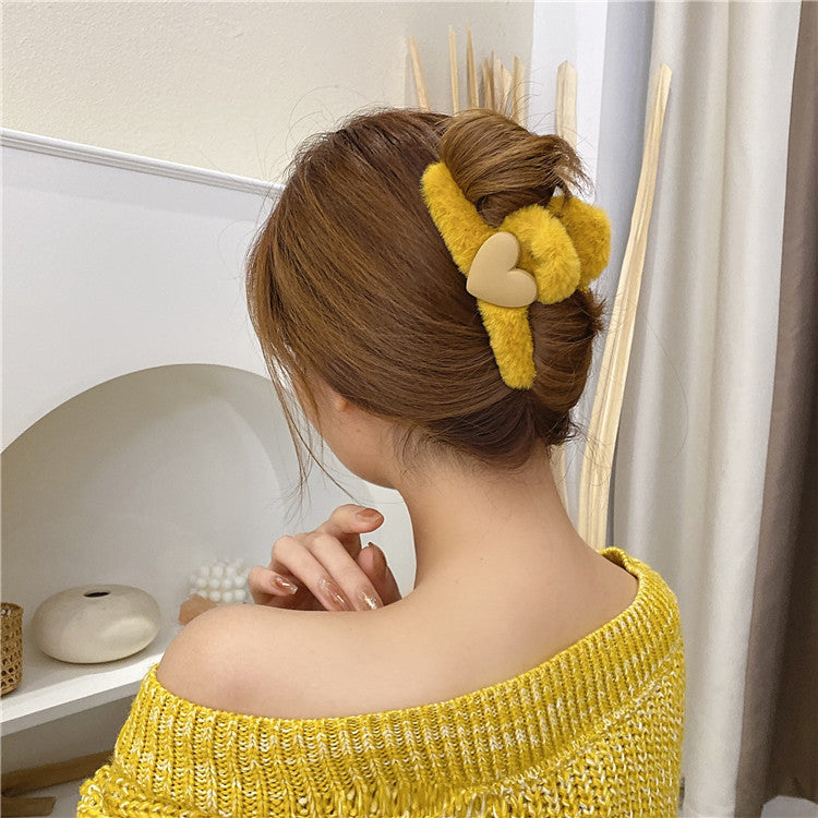 Corée Dongdaemun Love Plush Automne hiver Grab Clip