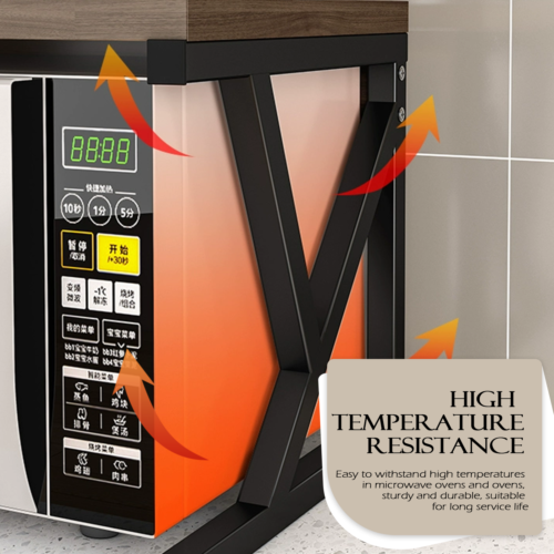 Support de rangement de four à micro-ondes 2 niveaux Porte-cuisine Table d'angle noir