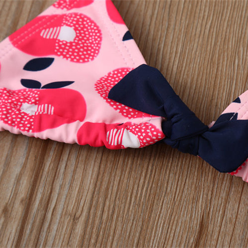 Fashionable simple mignon filles combinaison de maillot de bain fractionné
