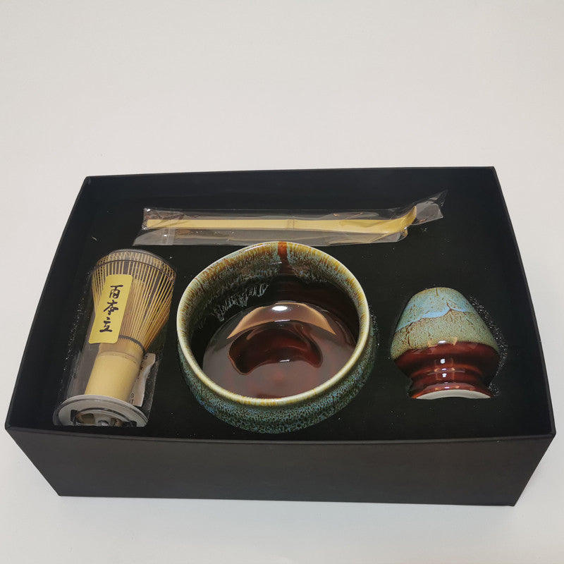 Jeu d'outils japonais de fabrication de Matcha coloré glacé Kiln changement de scroub Bowl