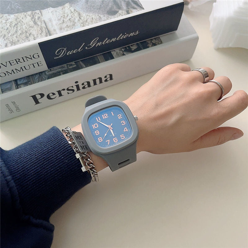 Étudiant en couple Mode simple Square Montre électronique numérique