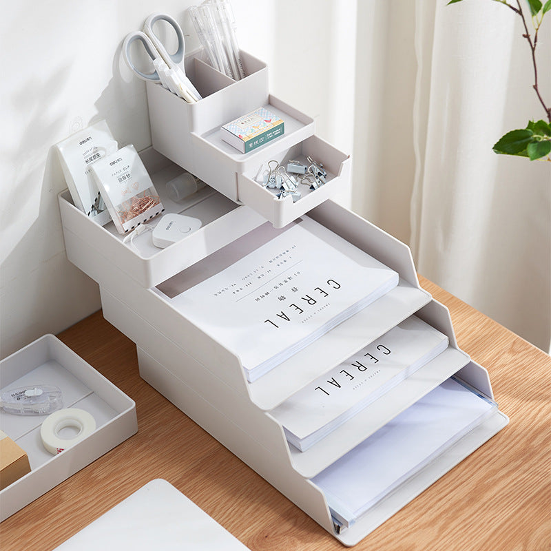 A4 Porte-boîtes de documents en papier Porte-boîtes en plastique A4 Size Boîte de rangement de documents en papier