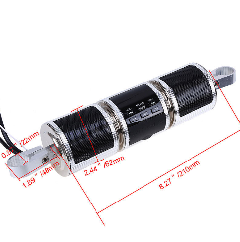 Motorcycle Bluetooth Music Player MP3 Motorcycle Stereo Speaker FM Radio réglable LED Sc