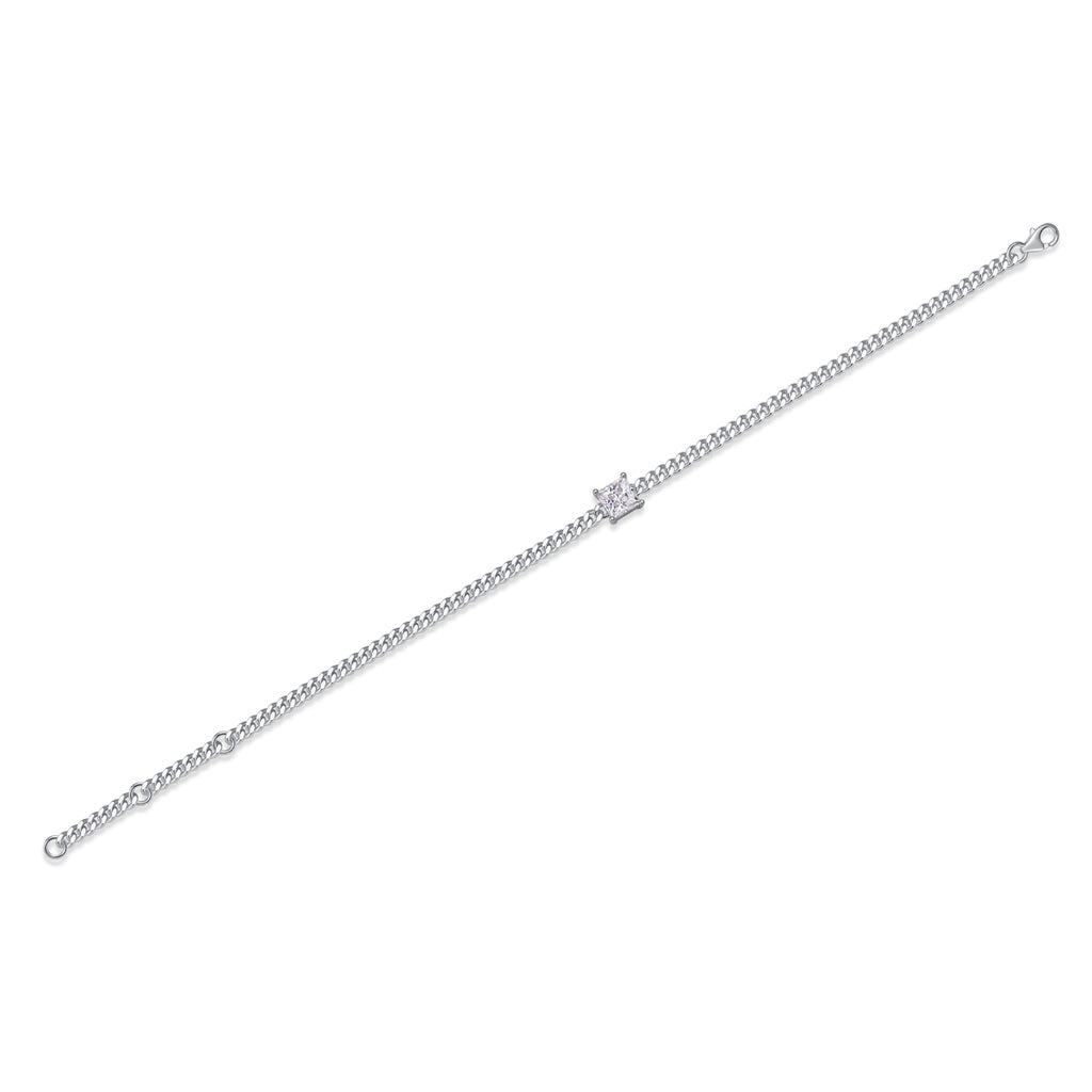 S925 Argent 1ct Princess Cut Moissanite Bracelet