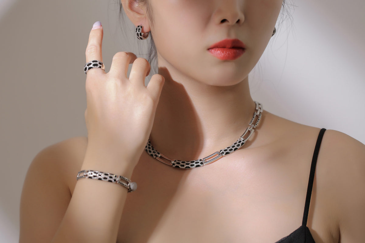 Collier boucle d'oreille style coréen