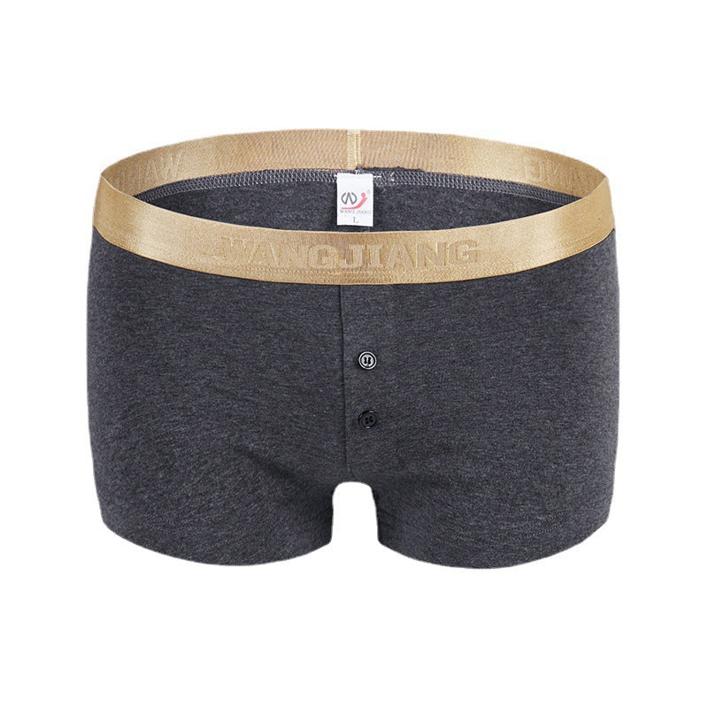 Coton Respirant Bouton de couleur solide Boxers pour hommes