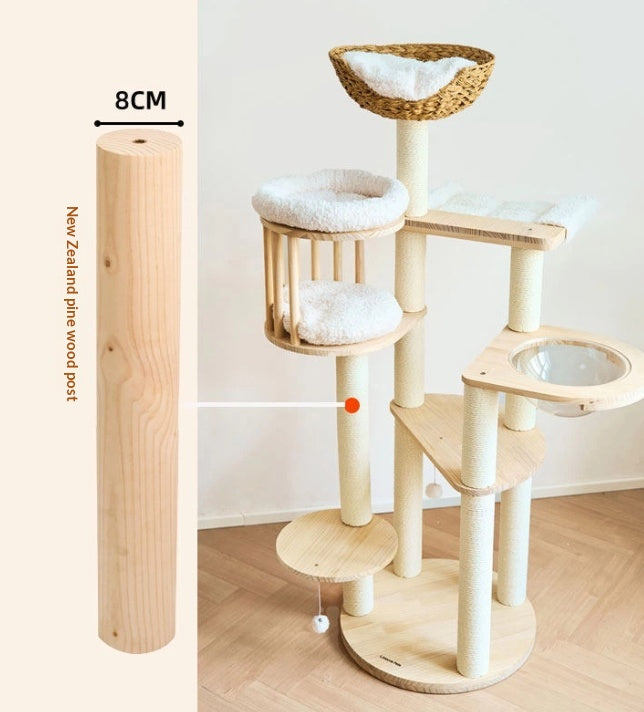 Bois massif Chat Cadre d'escalade Cat Tree Cat Lit Jouets Cat