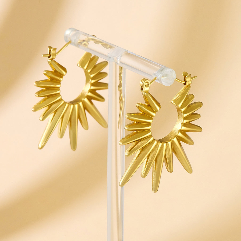 Boucles d'oreilles en acier inoxydable Light personnalisé de luxe Vintage 18k plaqué or