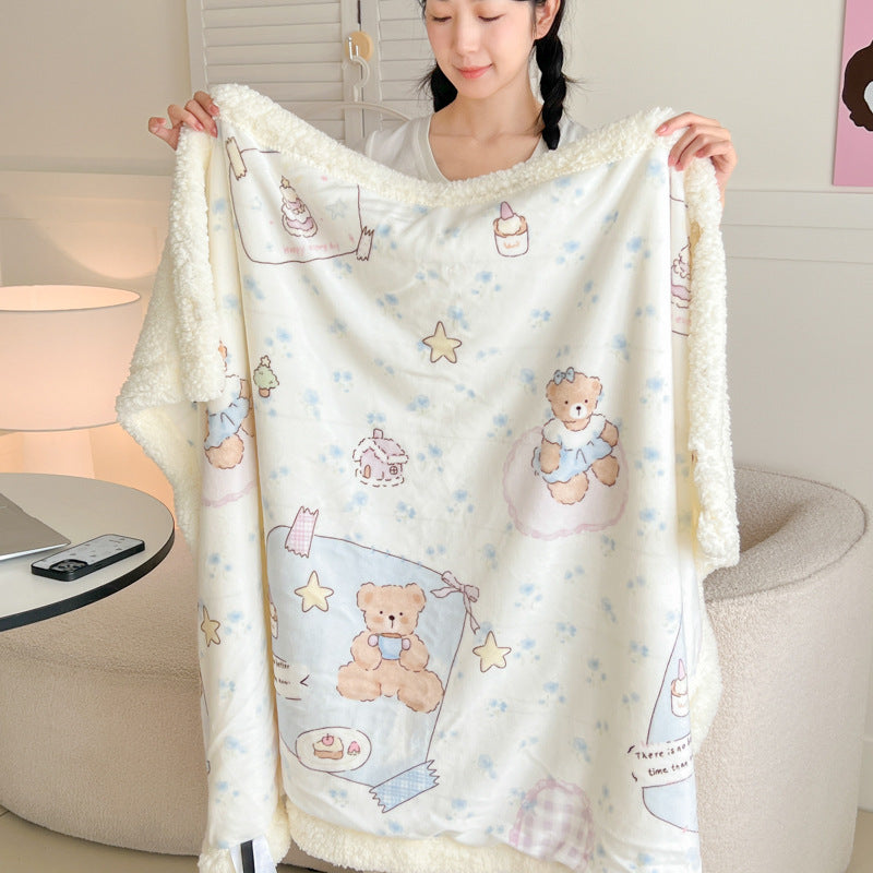 Couverture de châle en velours de lait épais de style coréen
