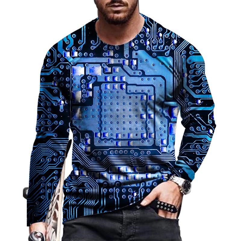 T-shirt tendance Hip-hop Gradient Swirl Retro
