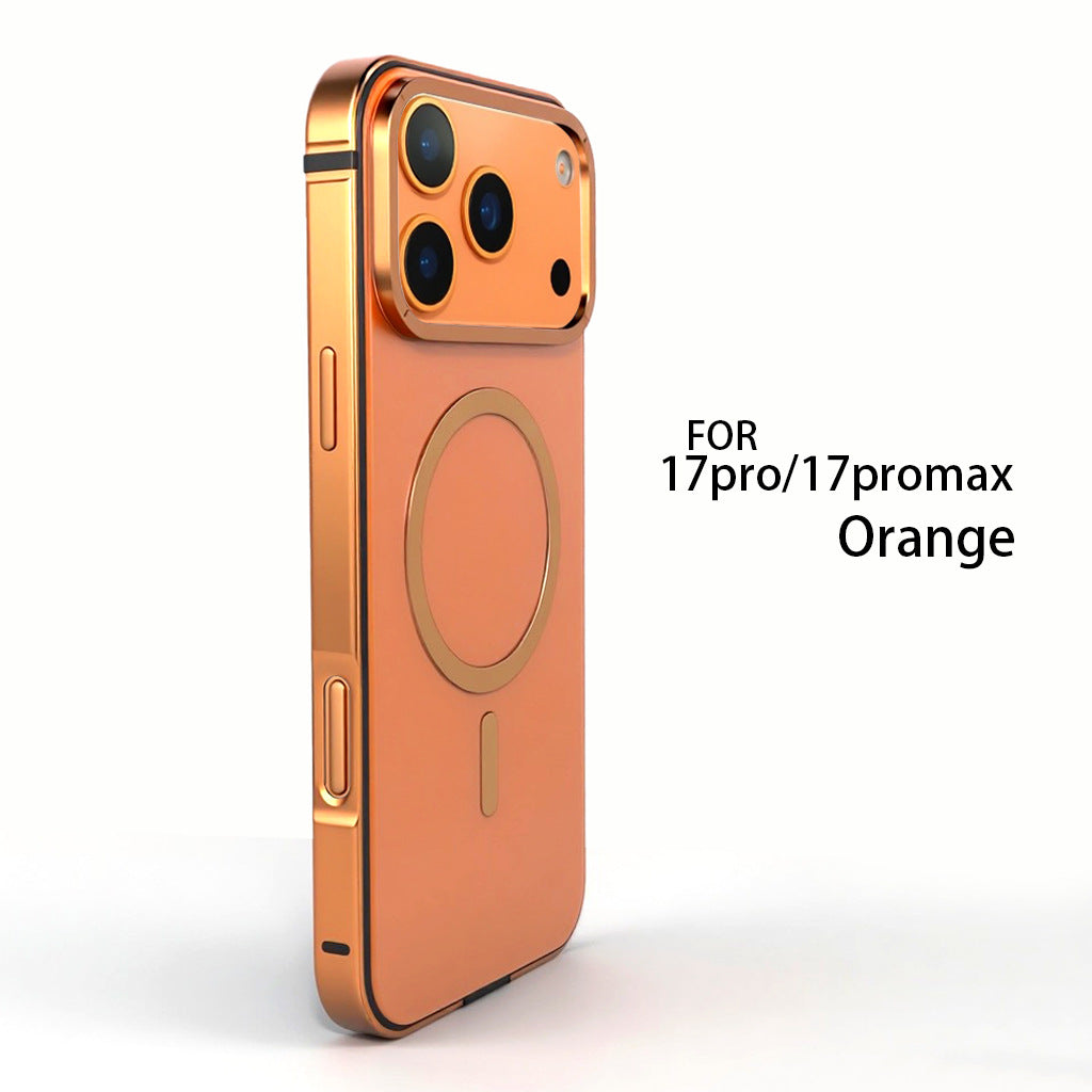 Boîtier magnétique couleur originale avec cadre métallique pour téléphones