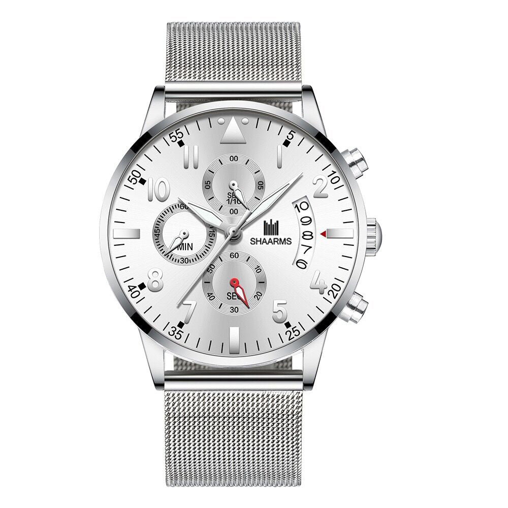 Concept Men's Mesh Strap Calendrier Montres Quartz
