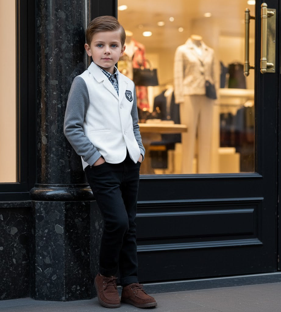 Garçons de printemps Velvet Blazer Veste Enfants costume formel Coat Fête de mariage 3-7Y