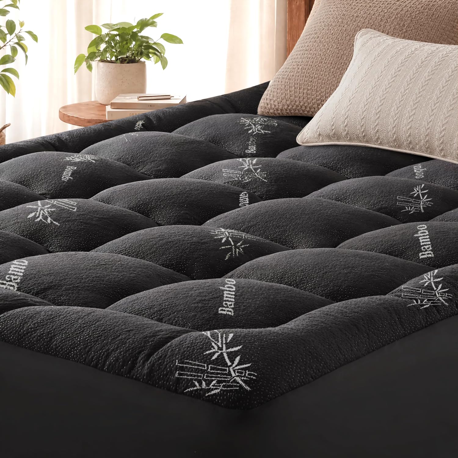 Reine Matelas Topper Viscose dérivé du bambou