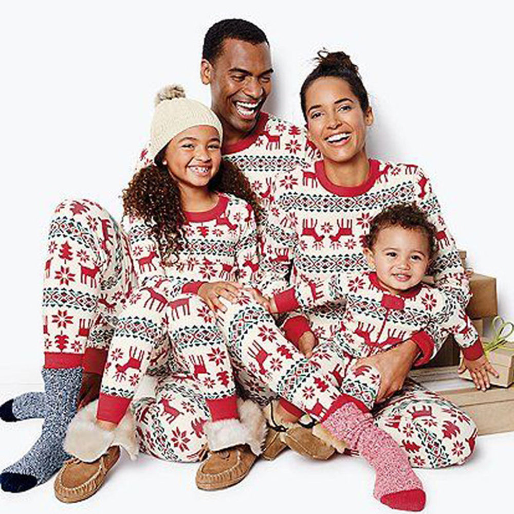 Costume à manches longues parent-enfant de Noël