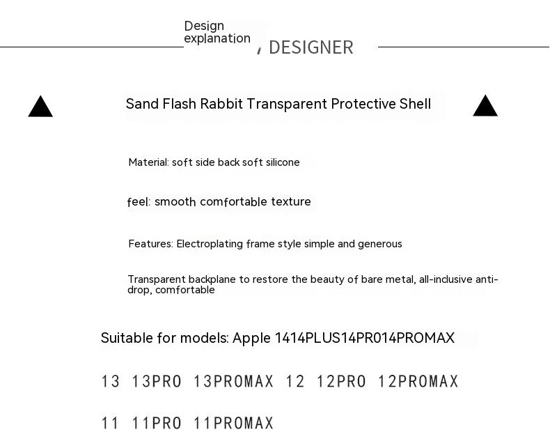 Lentille électroplastique en plastique Protecteur de téléphone Année Quicksand Rabbit Drop-