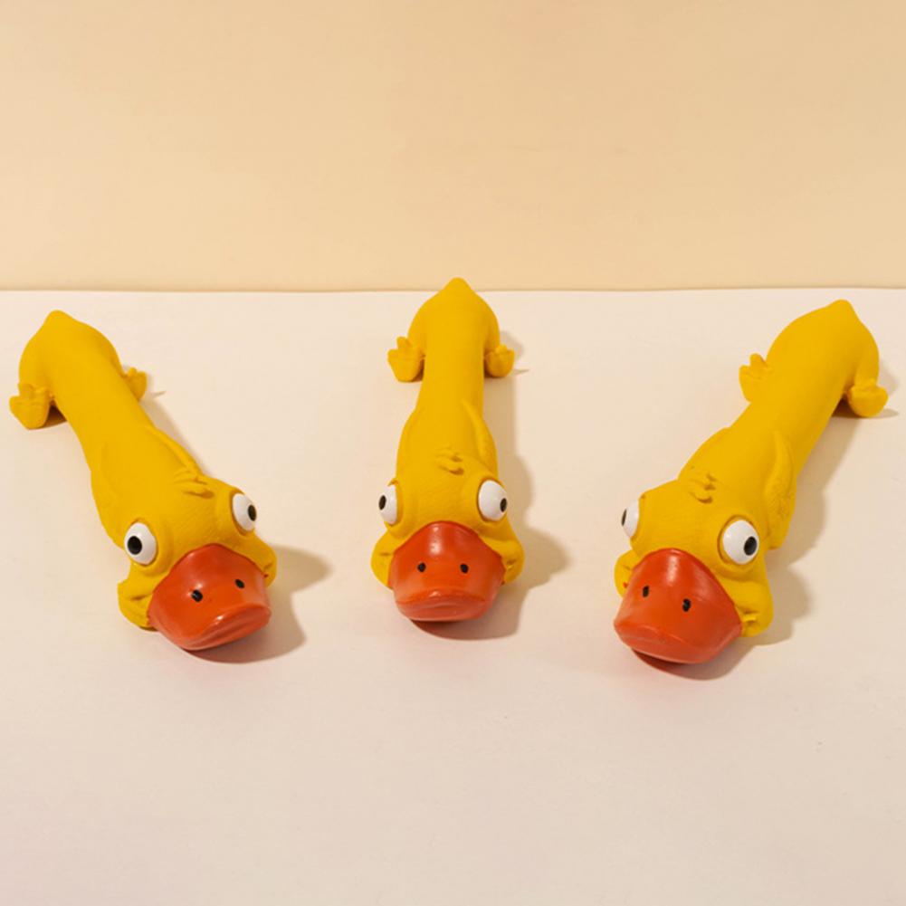Dents Grinding Latex Dog Toy Dental Health Durable Dog Toy Mignon Yellow Duck Design Squeak