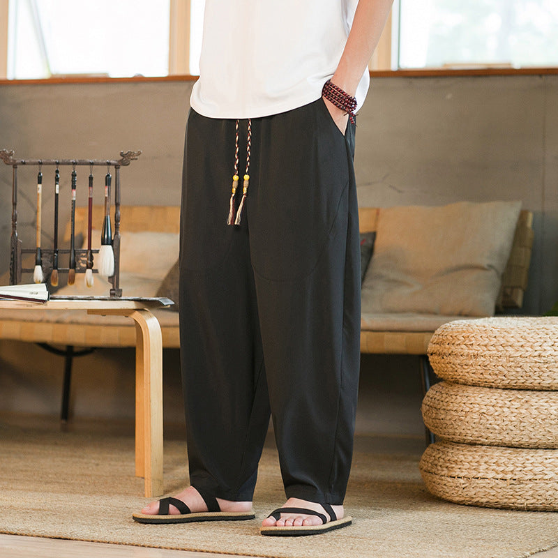 Style chinois homme Yamamoto Yaosi Ice Drape Profile Harem Pantalons Hommes