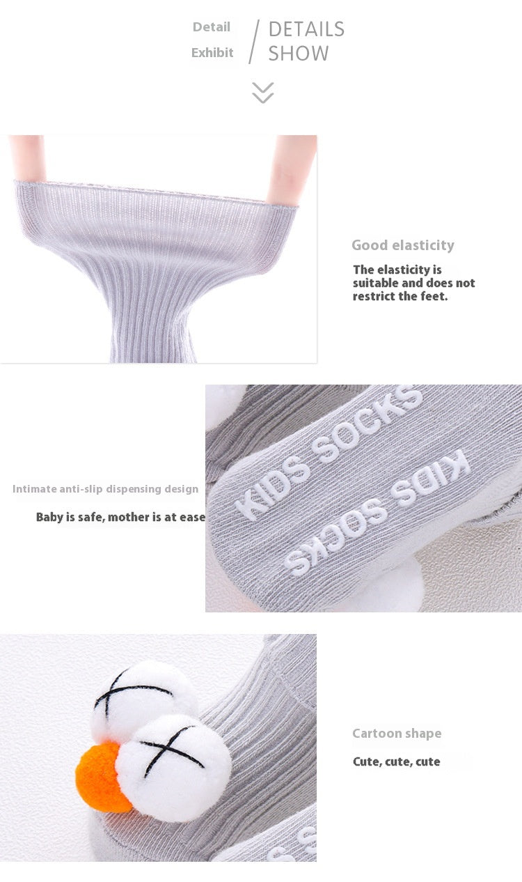 Bébé nouveau-né double aiguille anti-dérapant ne se sent pas serré avec les chaussettes de chambre pieds