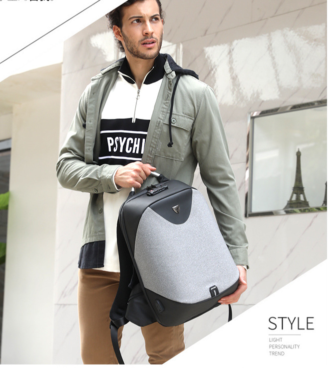 Sac à bandoulière double homme multi fonction antivol 15,6 pouces ordinateur packag