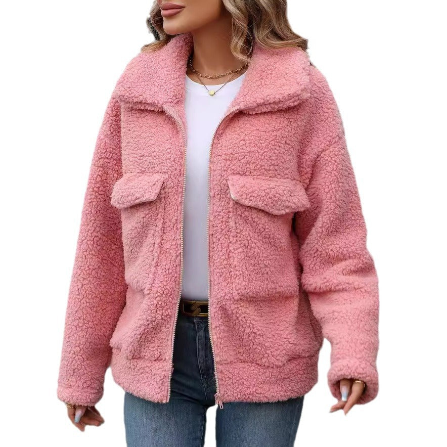 Veste en polaire à fermeture éclair pour femmes