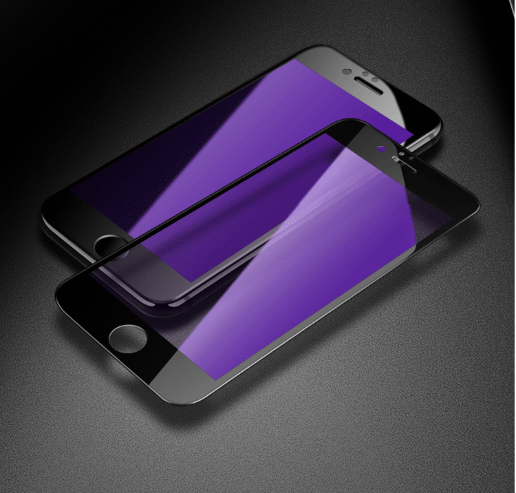 PhoneX 8 7 6s Plus Film de protection en verre trempé en fibre de carbone 3D tout compris