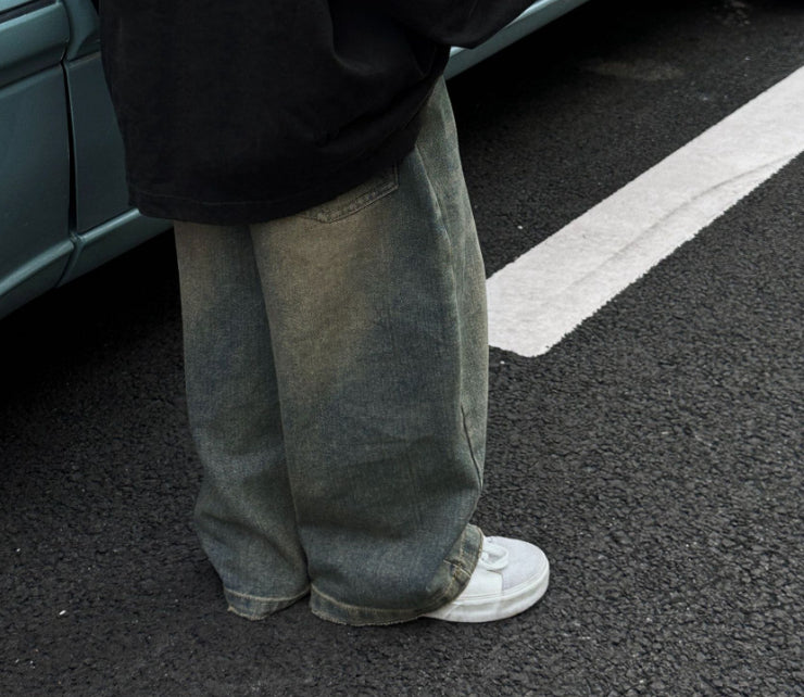 Autumn Korean Style Retro Lavered Boys' Jeans Baby Loose Pantalons Mode
