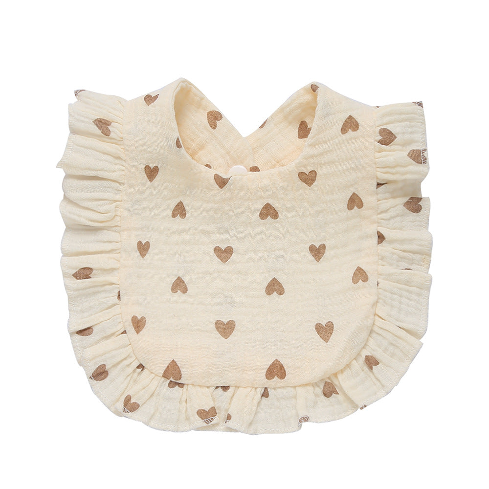 Bib de dentelle en coton pur imprimé pour enfants