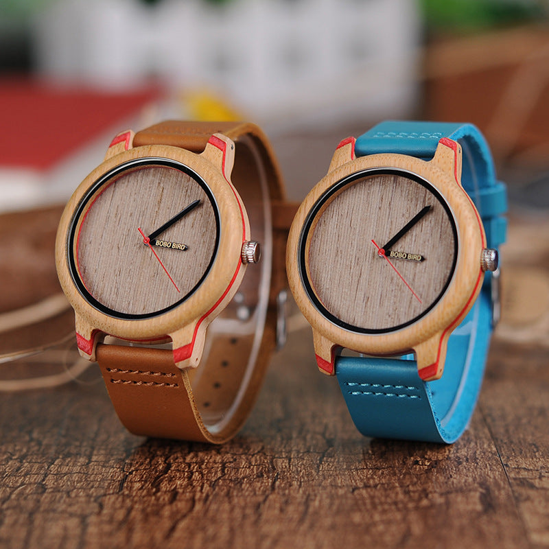 Mouvement à quartz simple et occasionnel de montre en bois