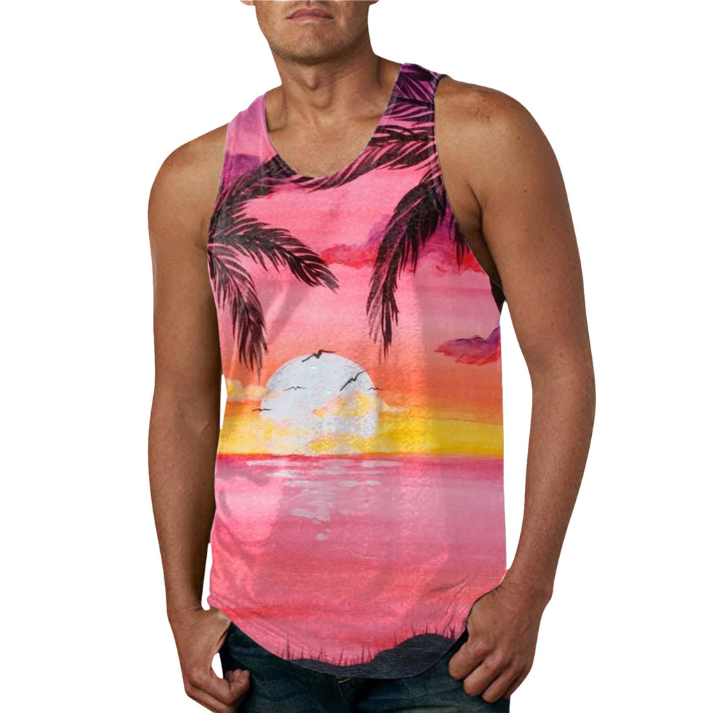 Hommes Arrivée d'été Hawaïen-Imprimer Veste Casual