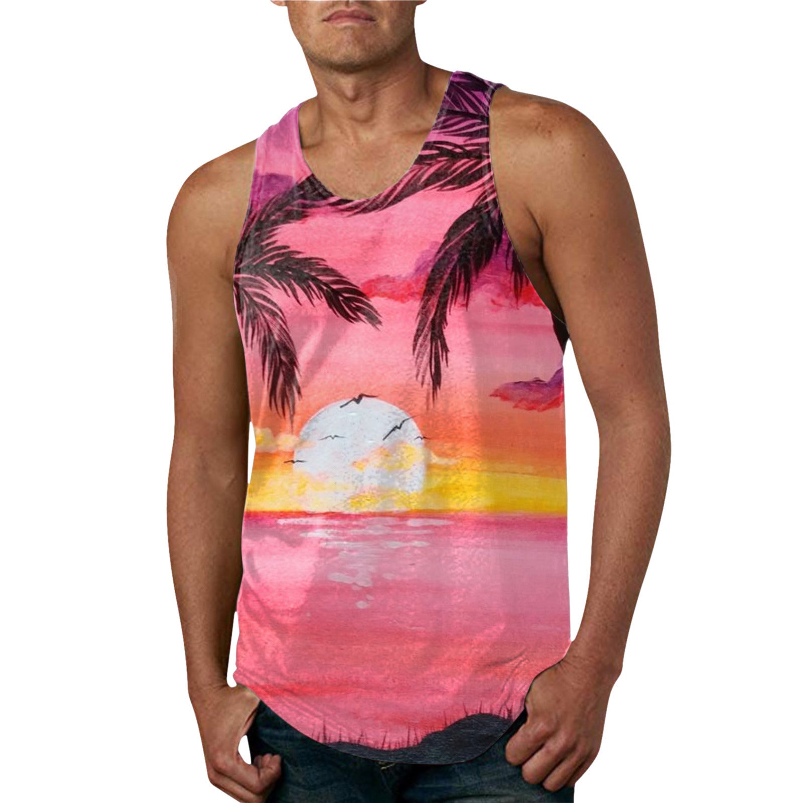 Hommes Arrivée d'été Hawaïen-Imprimer Veste Casual