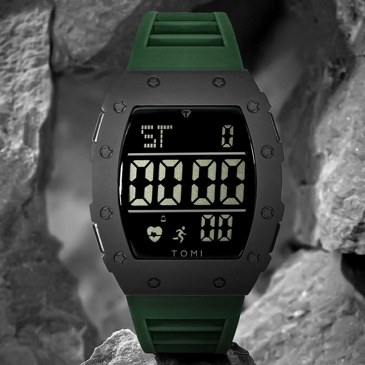 Style étudiant Trendy Montre homme bouton multifonction