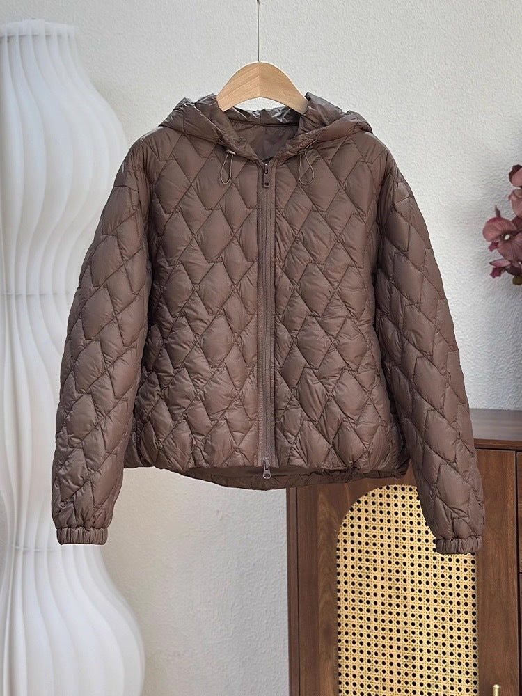 Manteau à capuche rembourré en coton léger pour l'automne et l'hiver
