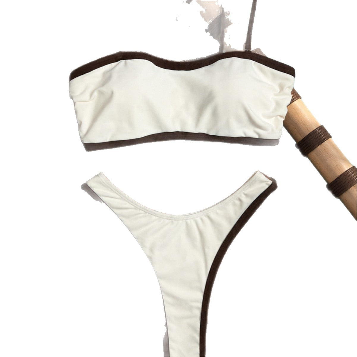Bikini couleur contrastante d'arrivée avec paillettes amovibles