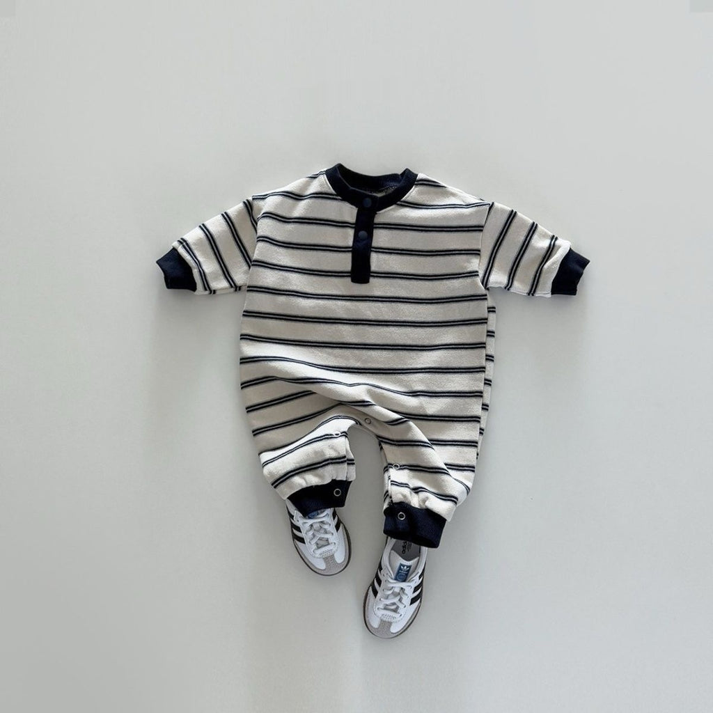 Jumpsuit rayés bébé garçons et filles printemps et automne manches longues