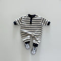 Jumpsuit rayés bébé garçons et filles printemps et automne manches longues