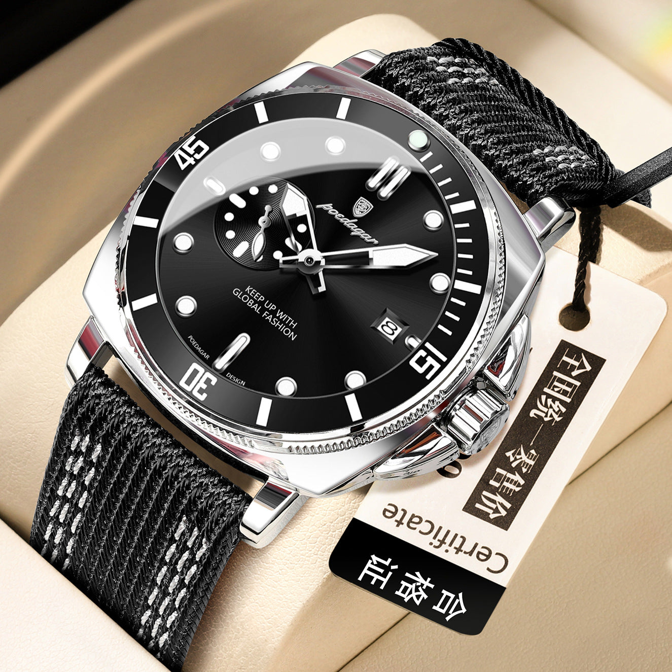 Montre Quartz à ceinture pour hommes
