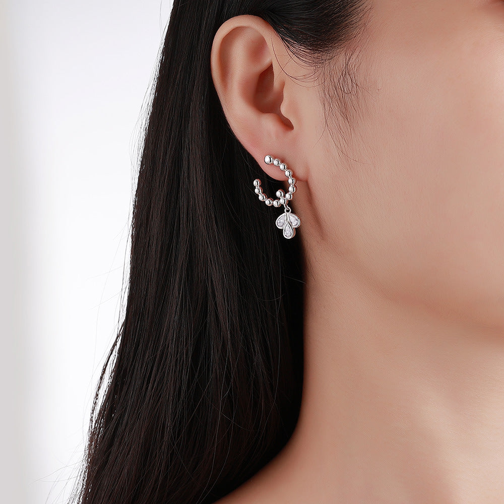 S925 Boucles d'oreilles perlées en argent sterling
