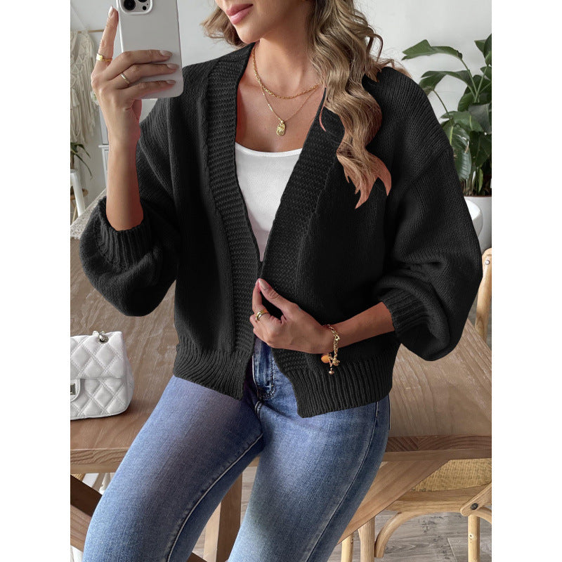 Femme Woolen Cardigan Sweater European And American Vêtements Automne et hiver Lanterne S