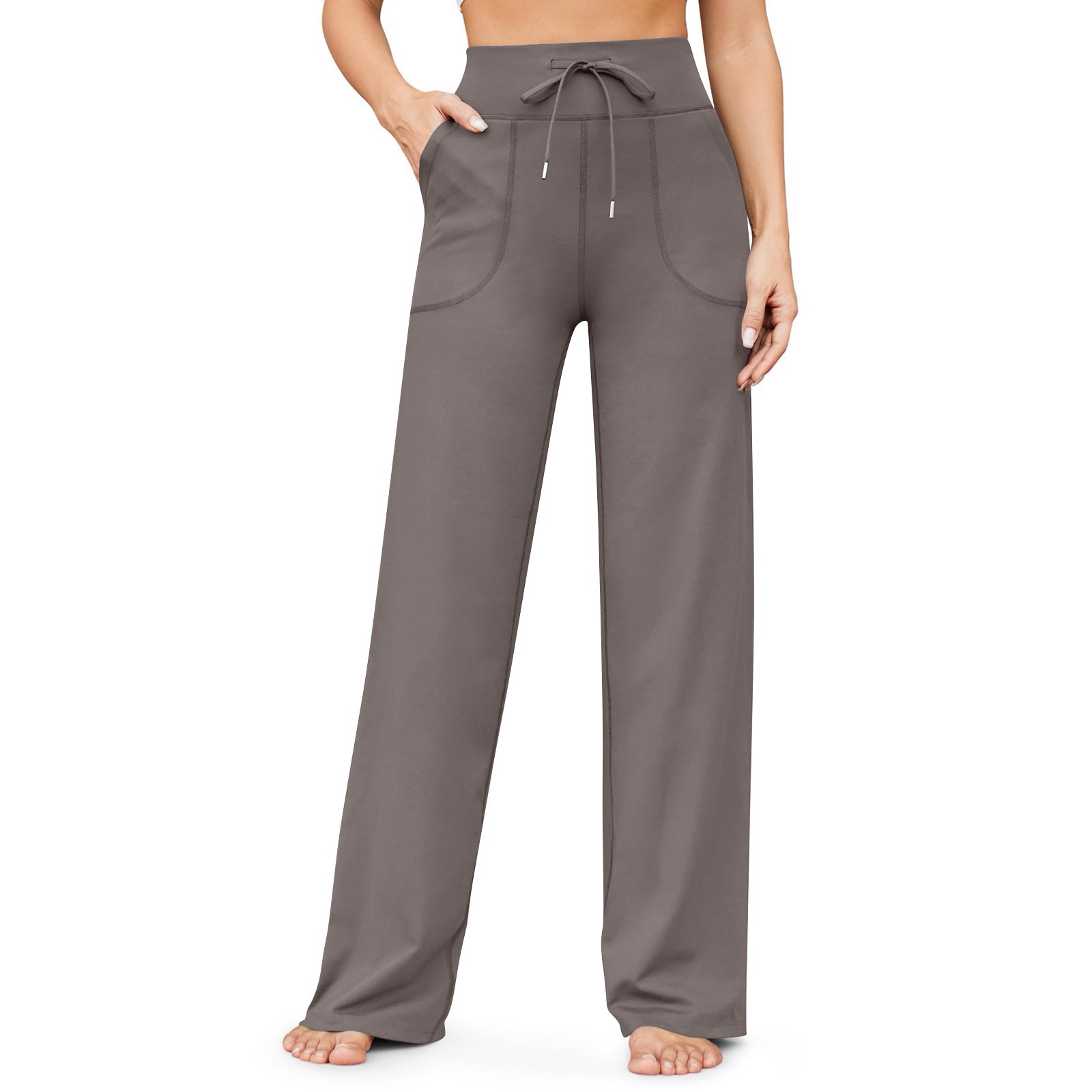 L'Europe et les États-Unis La haute taille des femmes Micro Horn Pantalon de yoga Drawstring Pocket Sp