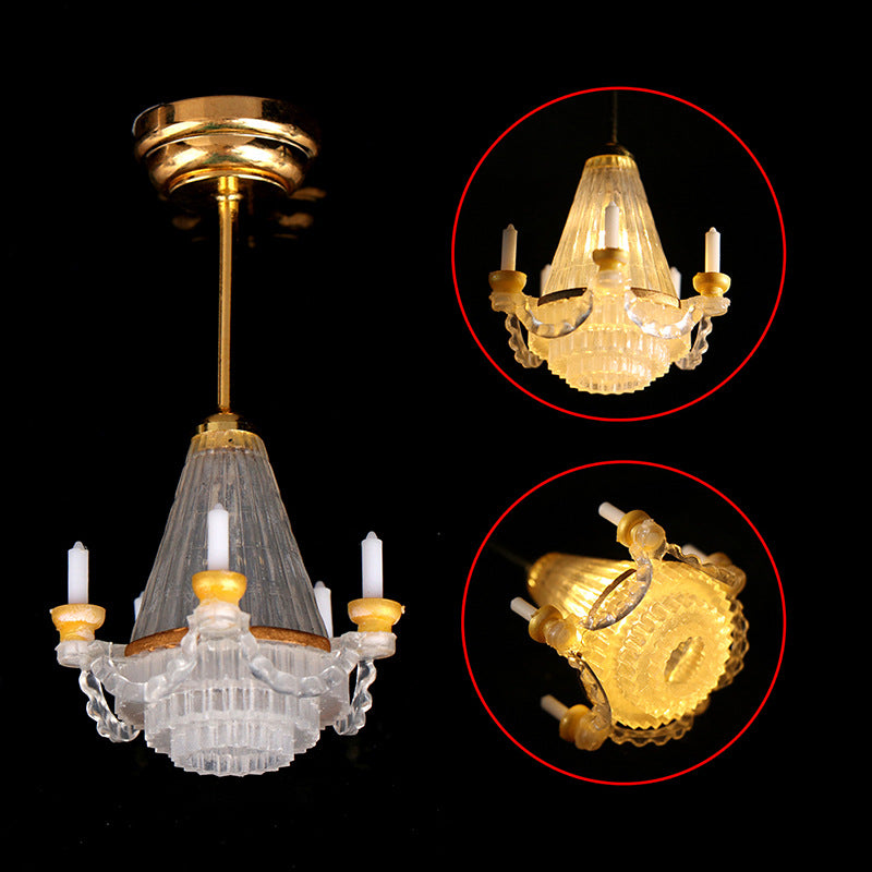 Mode Mini Meubles Jouet Chandelier brillant