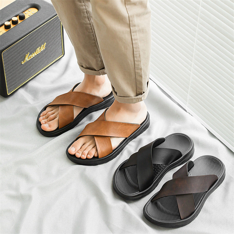 Lazy Slippers Beach Sandales Minimalist ouvert orteil hommes diapositives