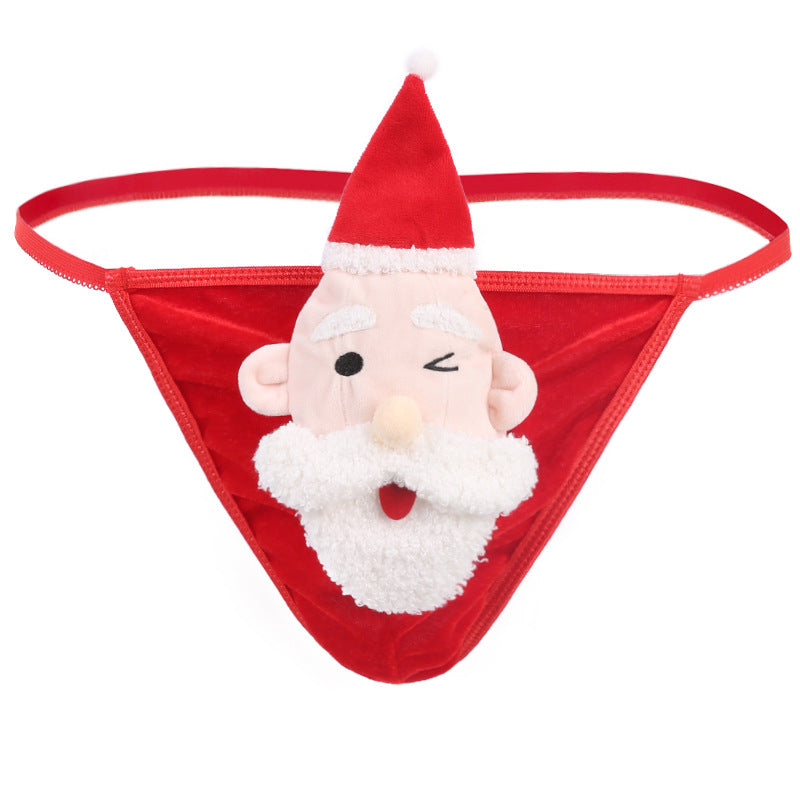 Sous-vêtements de Noël pour hommes Sexy Low Waist White Beard Doll