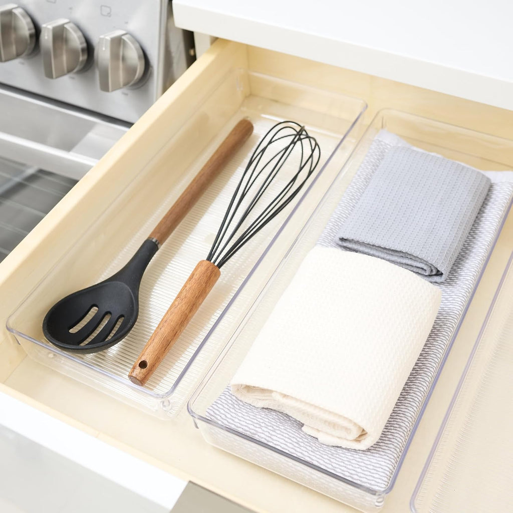 Ensemble de tiroirs de cuisine 5 pièces de rangement en plastique transparent pour ustensiles