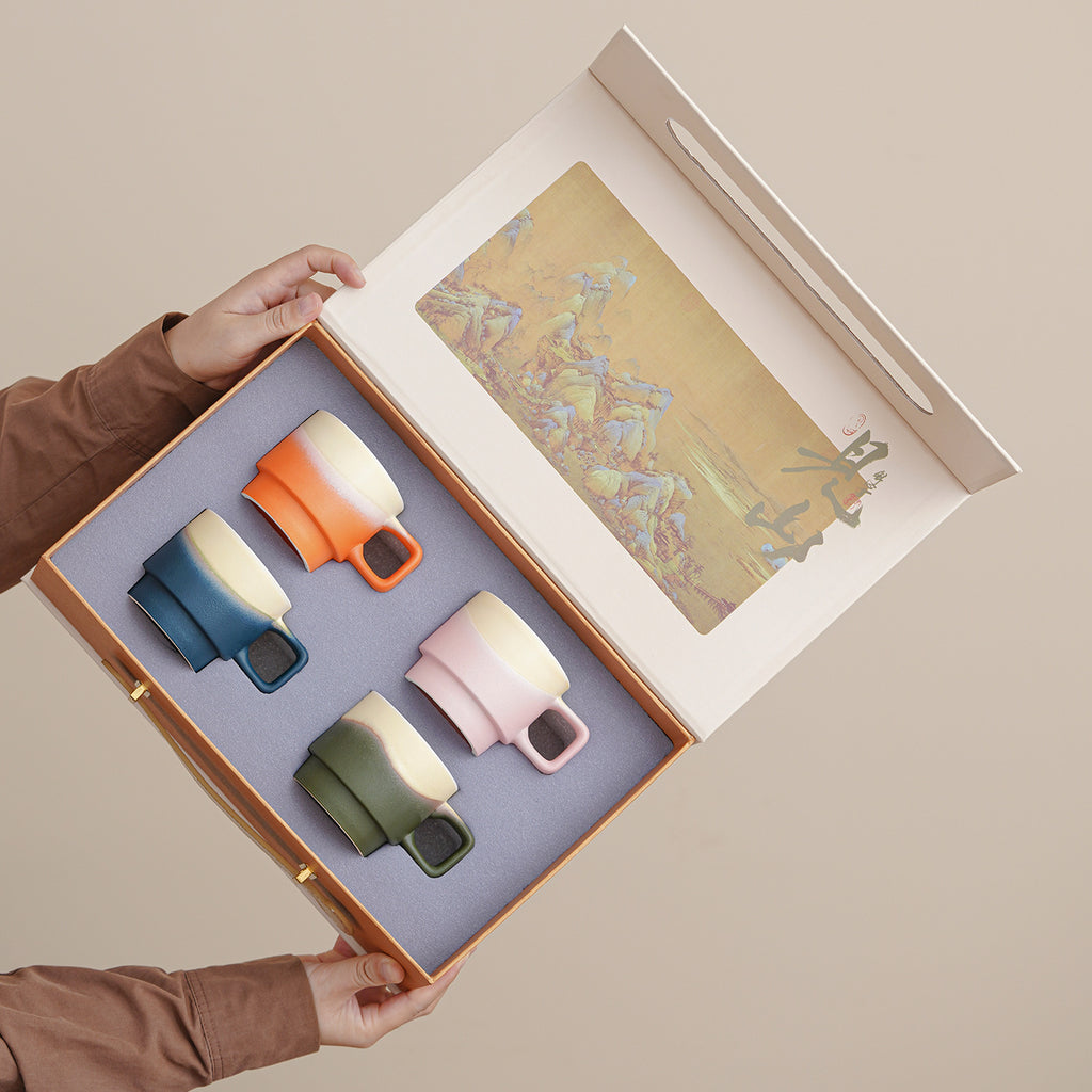 Set de boîte-cadeau de tasse à café en céramique