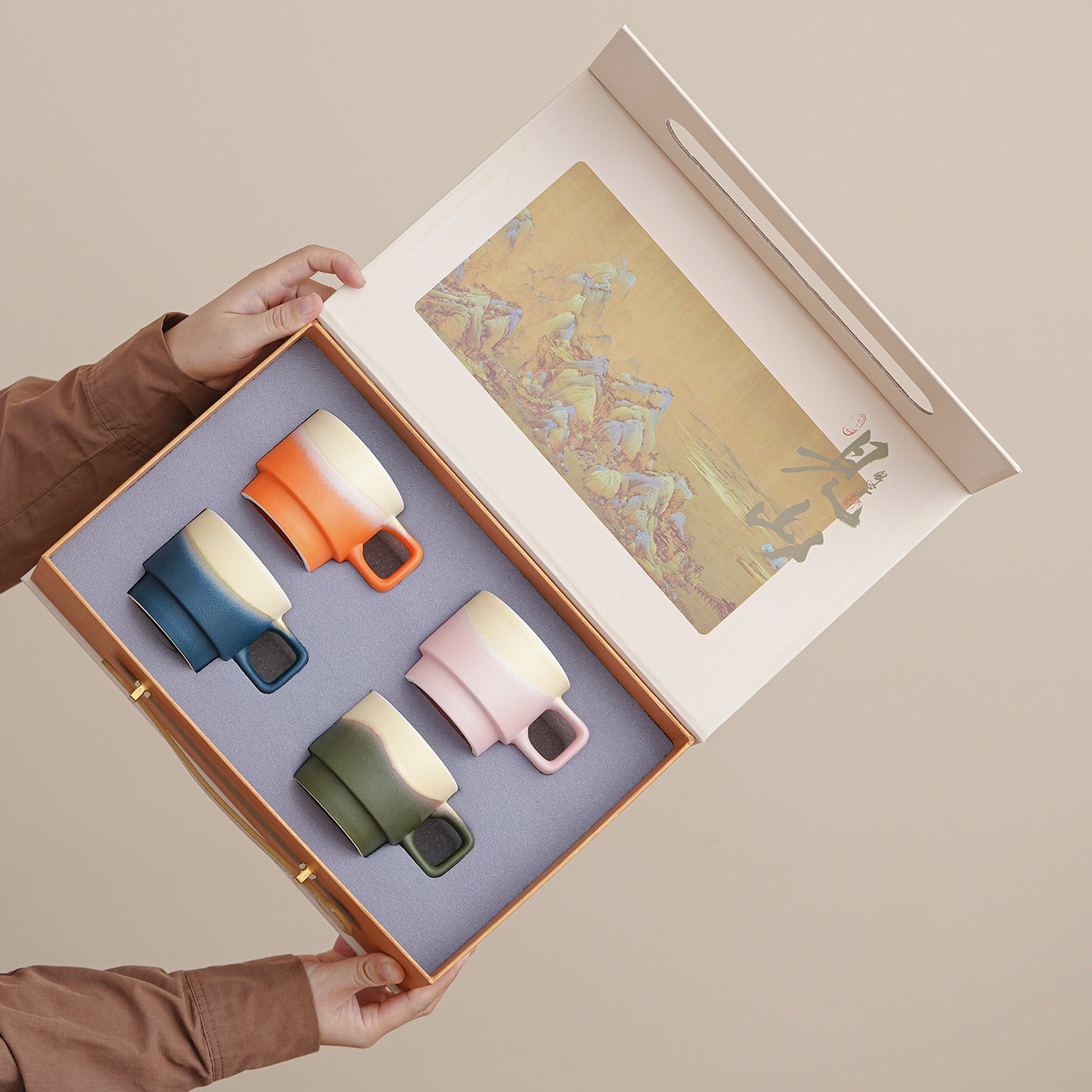 Set de boîte-cadeau de tasse à café en céramique