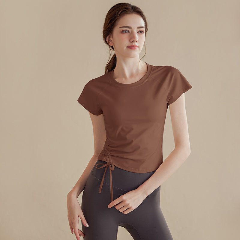 T-shirt de yoga à manches courtes pour femmes