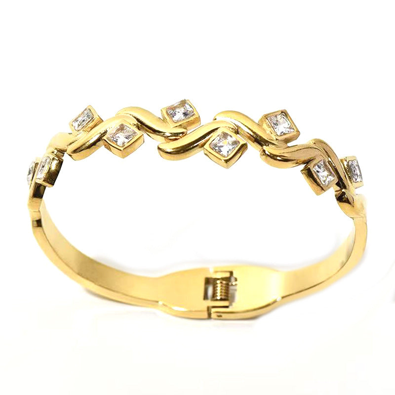 Acier inoxydable minimaliste géométrique Grand modèle mural Titanium Bracelet en acier