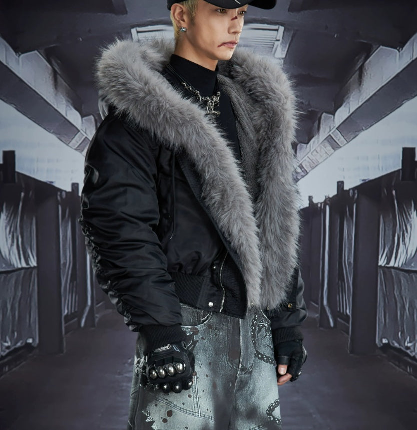Veste en coton rembourrée brodée en polaire
